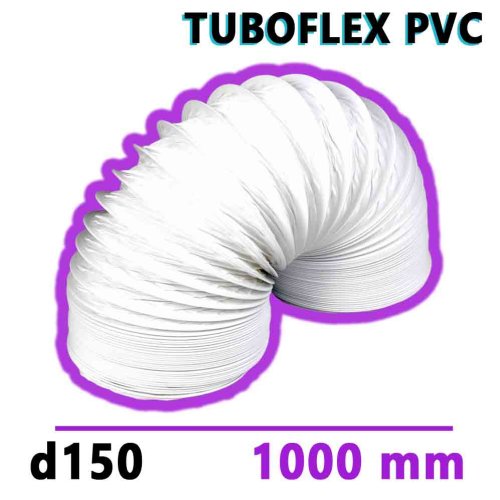 Flexibilní větrací PVC potrubí d150 délka 1000 mm TUBOFLEX