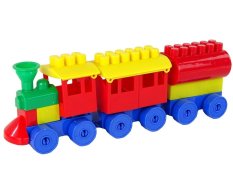 Lokomotiva a dva vagóny - stavebnice K2