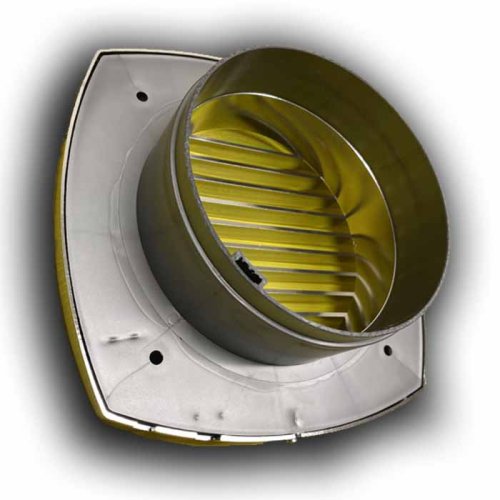 Vetracia mriežka s golierom d100 mm - odnímateľné čelo - chróm