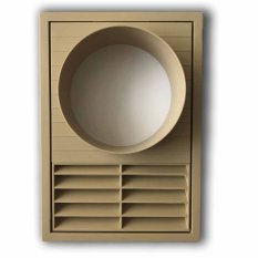 Větrací mřížka 140x200 s límcem d100 mm průchodka - béžová
