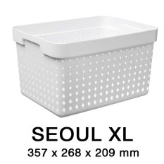 Plastový košík SEOUL XL 6025 – organizér 27x38x21 cm – šedá