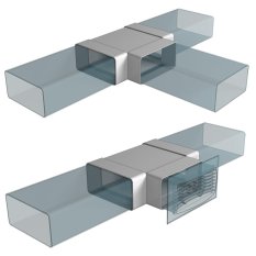 Spojka trojitá plochá pro větrací potrubí 110x55 mm T-díl