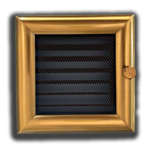 Krbová mřížka s límcem 170 x 170 mm - zlatá - s manuální žaluzií