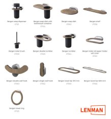 BERGEN – Dávkovač mydla s držiakom – chrom a dřevo – BISK 07101