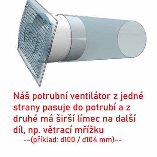 Ventilátor do potrubia PROFIT d125 mm s guličkovými ložiskami