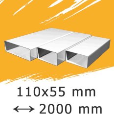 Ploché ventilační potrubí 110x55 délka 2000 mm
