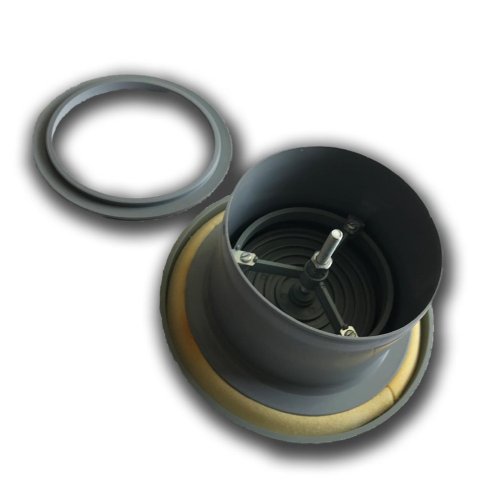 Anemostat talířový ventil přívodní s límcem d100 mm - šedý