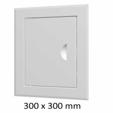 Revízne vaňové dvierka oceľové 300 x 300 mm s montážnym golierom, biela