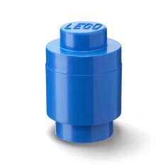 Úložný box kulatý s víkem - LEGO 4030 - organizér na stůl - modrá