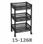 Plastový regál třípatrový s kolečky - černý - 400 x 290 x V 700 mm