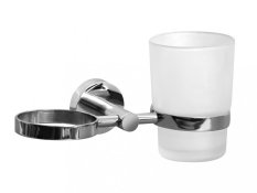 FORYOU – Kúpeľňový pohárik dvojitá s držiakom – chrom – BISK 01175