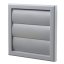Vetracia mriežka 183x183 mm s gravitačnou žalúziou, golierom d150 mm a sieťkou, šedá