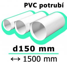 Kulaté ventilační potrubí d150 mm délka 1500 mm