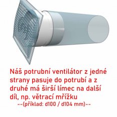 Ventilátor do potrubia PROFIT d100 mm s guličkovými ložiskami