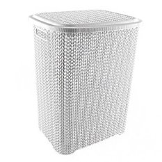 Kôš na bielizeň s vekom DAMLA 65 L - biela - 450 х 360 х V 540 mm