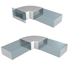 Koleno vodorovné 90° pre vetracie potrubie 204x60 mm