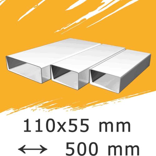 Ploché ventilačné potrubie 110x55 dĺžka 500 mm
