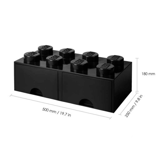 Úložný box XL s šuplíkem LEGO 4006 - organizér na stůl - černý