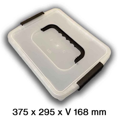 Úložný box UNO BOX 11 L priehľadný s vekom a madlom - 375 x 300 x 170 mm