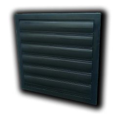Větrací mřížka 183x183 mm s límcem d150 mm, manuální žaluzií a síťkou, černá