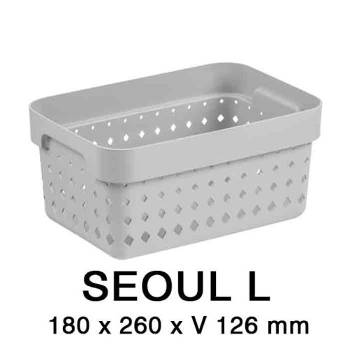 Plastový košík SEOUL 6023 – organizér 18x26x13 cm – bílá
