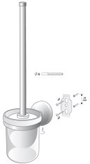 ONTARIO –  WC kartáč s úchytem - kompletní sada – chrom – 00223