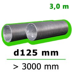 Flexibilní hliníkové potrubí FLEXTUBE d125 délka 3000 mm