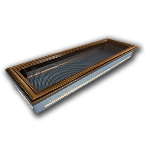 Krbová mřížka s límcem 170 x 500 mm - zlatá tmavá - bez žaluzie