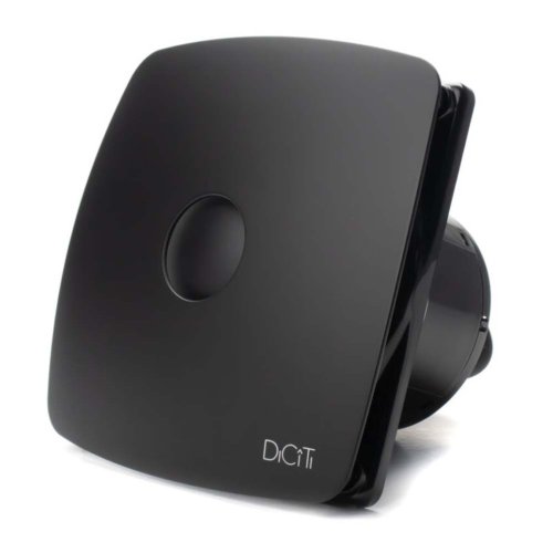 Ventilátor černý RIO BLACK d100 s kuličkovými ložisky a zpětnou klapkou