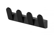 FUTURA BLACK – Věšáček na ručníky lišta 4 háky – černá – 02952