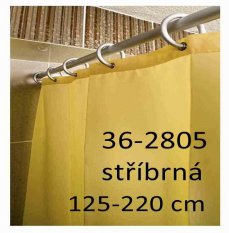 Tyč na záclony do kúpeľne 125-220 cm – strieborná – 36-2805