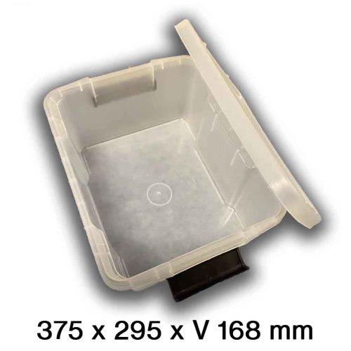 Úložný box UNO BOX 11 L priehľadný s vekom a madlom - 375 x 300 x 170 mm
