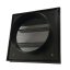 Vetracia mriežka 140x140 mm s gravitačnou žalúziou, golierom d100 mm a sieťkou, čierna