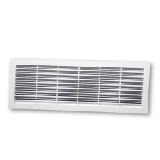 Větrací mřížka dveřní 335x132 mm s límcem, ruční žaluzií a síťkou, bílá
