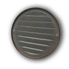 Větrací mřížka kulatá kovová d130 mm se síťkou - hnědá antik