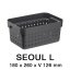 Plastový košík SEOUL 6023 – organizér 18x26x13 cm – šedá