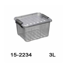 Úložný box HOME BOX 3 L s víkem a klipsy - 15-2234