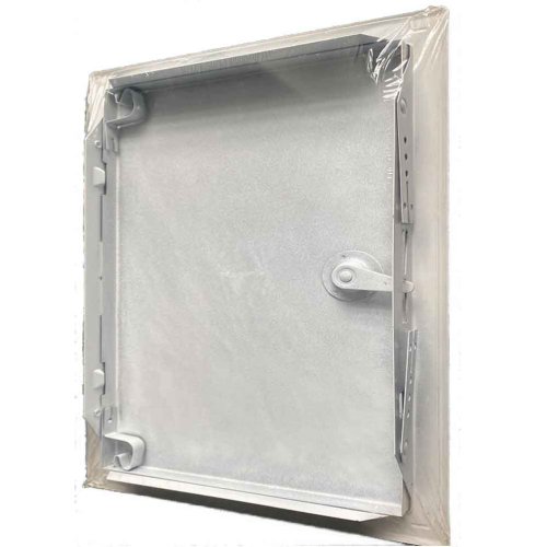 Revízne vaňové dvierka oceľové 400 x 400 mm s golierom a štvorcovým zámkom - biela Revízne vaňové dvierka oceľové 400 x 400 mm s golierom a štvorcovým zámkom - biela