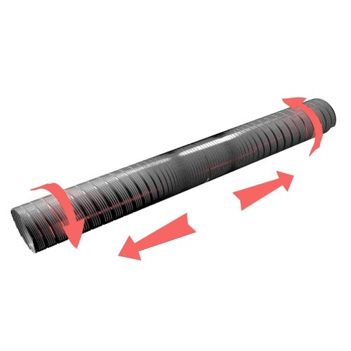 Flexibilní hliníkové potrubí d125 délka 3100 mm - bílá barva
