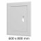 Revízne vaňové dvierka oceľové 600 x 800 mm s montážnym golierom, biela