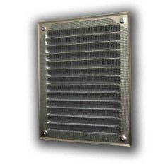 Větrací mřížka kovová 250x250 se síťkou proti hmyzu - šedá antik