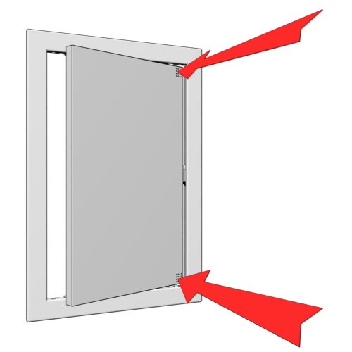 Plastové revízne dvierka 400 x 400 mm s montážnym golierom