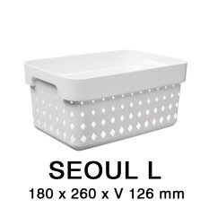 Plastový košík SEOUL 6023 – organizér 18x26x13 cm – bílá