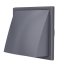 Venkovní mřížka 190x190 s límcem d150 a d160 mm, zpětnou klapkou a krytem, šedá