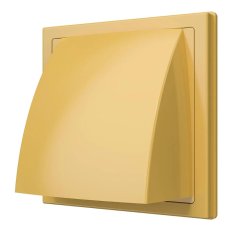 Vonkajšia mriežka 150x150 s golierom d125 mm, spätnou klapkou a krytom, béžová