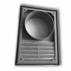 Větrací mřížka 140x200 s límcem d100 mm průchodka - šedá