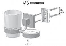 NORD – Kúpeľňový pohárik dvojitá s držiakom – nikl – BISK 00575