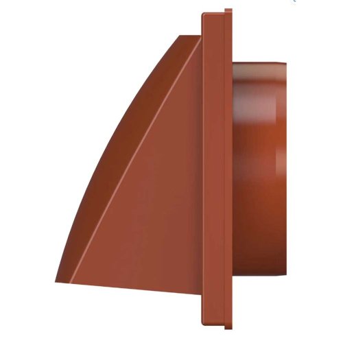 Venkovní mřížka 190x190 s límcem d150 a d160 mm, zpětnou klapkou a krytem, cihlová
