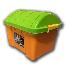 Úložný box PIRÁT - detská truhla na hračky - oranžová