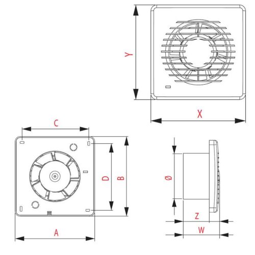 Ventilátor koupelnový VENTIX WVV100 s límcem d100 mm